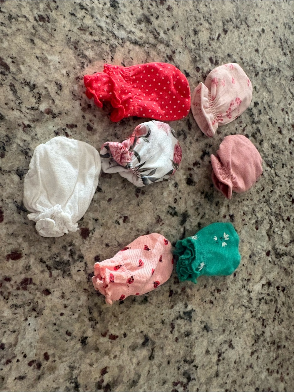 Baby girl scratch mittens Washed but not worn
